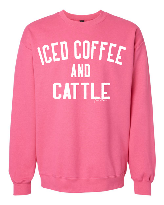 ICED COFFEE AND CATTLE Crew Sweatshirt